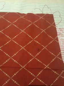 Red Checkered Kurtha With Gold pattern,Size-S