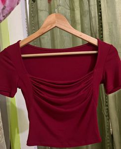 maroon Crop Top - Trendy &amp; Chic