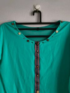 Cyan Colour Top