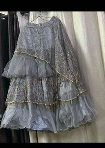10m Skirt Grey Lehenga