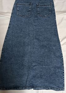 Vintage Denim Button-Down Maxi Skirt