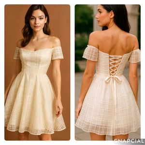 Cream Off-Shoulder Dress