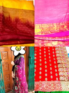 1 Pure Silk Saree + 3 Kanjivaram