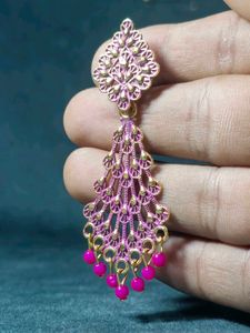 New Premium Quality Earrings Pink Colour