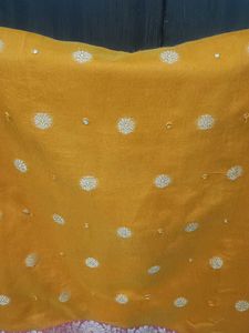 Mirror Work Kurta Set With Banarasi Dupatta