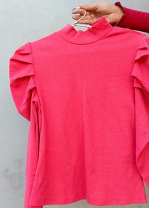 Pink 🩷 Balloon 🎈 Long Sleeve Top From Shein
