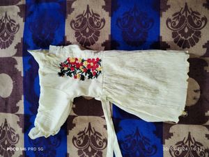 ✅ yellow Embroidery Work Frock
