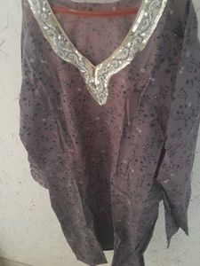 Glittery Full Sleeves Kurta 100% Cotton