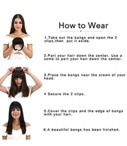 Front Piece Fringe Bangs Clip On