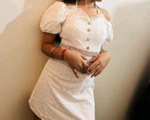 White Lace Mini Dress