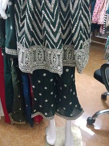 HEAVY WORKED A-LINE KURTI WITH PANT AND DUPATT
