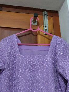 Elegant Lavender Kurta &amp; Dupatta Set
