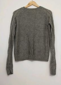 Gray Cable Knit Sweater