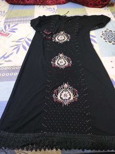 Elegant Black Embellished Abaya