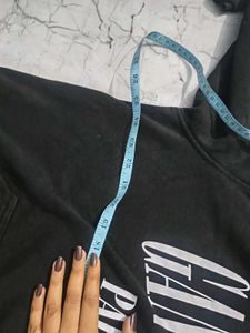 Cozy Black Graphic Print Hoodie