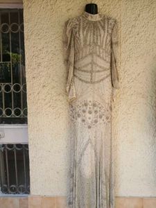 Elegant fully Beaded high neck Gown