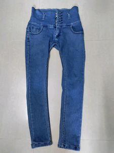 High Waist Blue Denim Jean