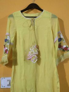 Yellow Embroidered Tunic