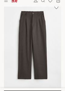 Wide Leg Trousers Grey H&amp;M