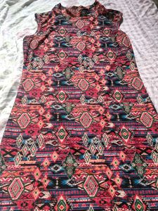 Patterned Sleeveless Dress