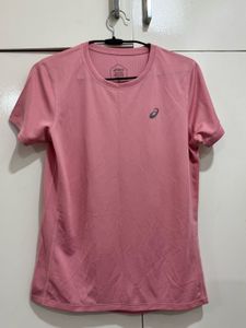 Pink ASICS sports top