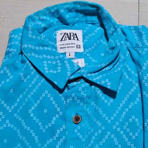 ZARA Blue Patterned Shirt