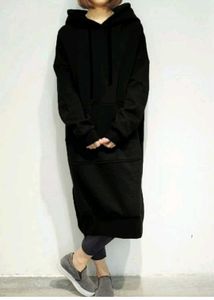 Black Warm Hoodie Dress