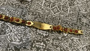 Nikza Gold Plated Om Grid Rudraksha Bracelet