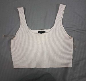White Basic Crop Top