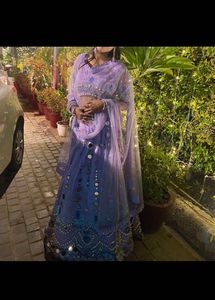lavender mirror work lehnga and choli
