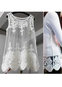 Elegant White Lace  Beach Party Dress