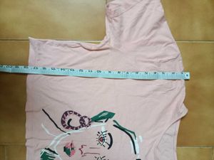 Peach Graphic Print Tee