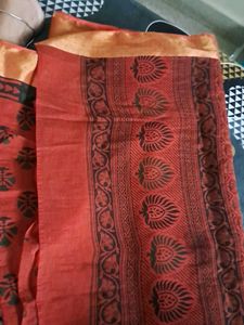Red &amp; Gold Boarder Saree