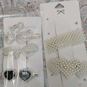 Rhinestone Hair Clips - Set of 5