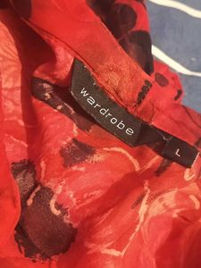 Red Floral Print Top