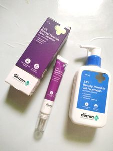 2.5% Benzoyl Peroxide Gel Facewash And Acne Spot Corrector For Acne Prone Skin