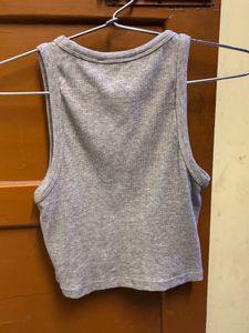 ZARA Grey Ribbed Tank Top