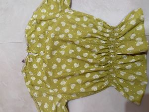 Olive Heart-Print Top