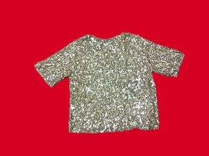 With Tag Sequin Embellished Branded Top