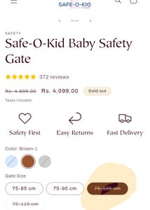 Safe-O-Kid Adjustable Baby Safety Gate