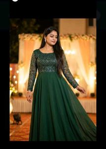 Elegant Green Anarkali Gown