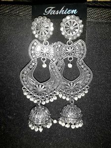Silver Jhumka Earrings