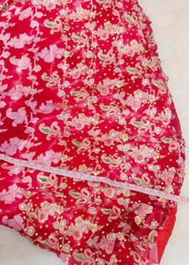 Red Floral Lehenga with dupatta