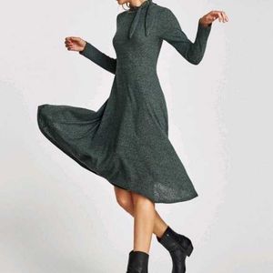ZARA Grey Knit Midi Dress