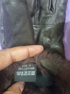 Leather Gloves with Fur Cuff