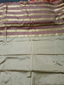 BrandNew ElegantBeige CottonSilkSaree+UnsticheBlou