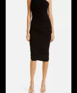 Black DianaVisit Ruched One Shoulder Bodycon Dress