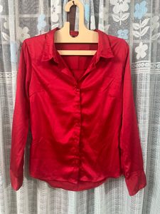 Red Satin Blouse