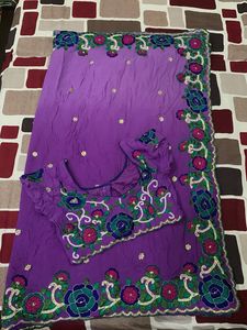 Embroidered Purple saree