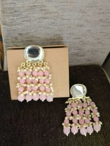 Pink Beaded Earrings